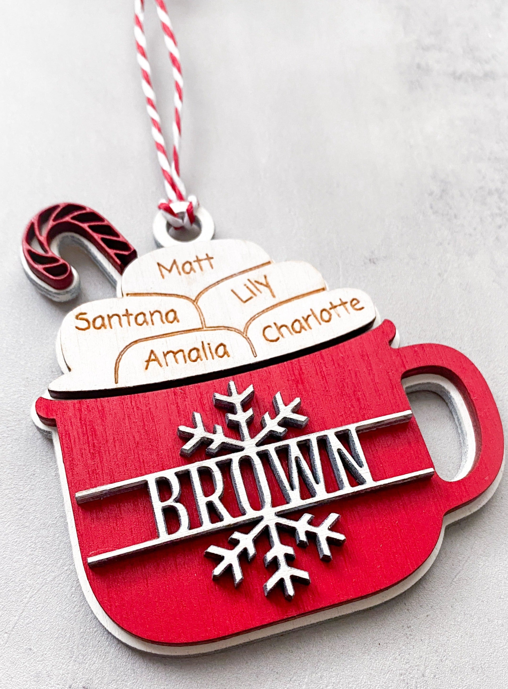 Family Mug Christmas Ornament - Aspen & Co Designs