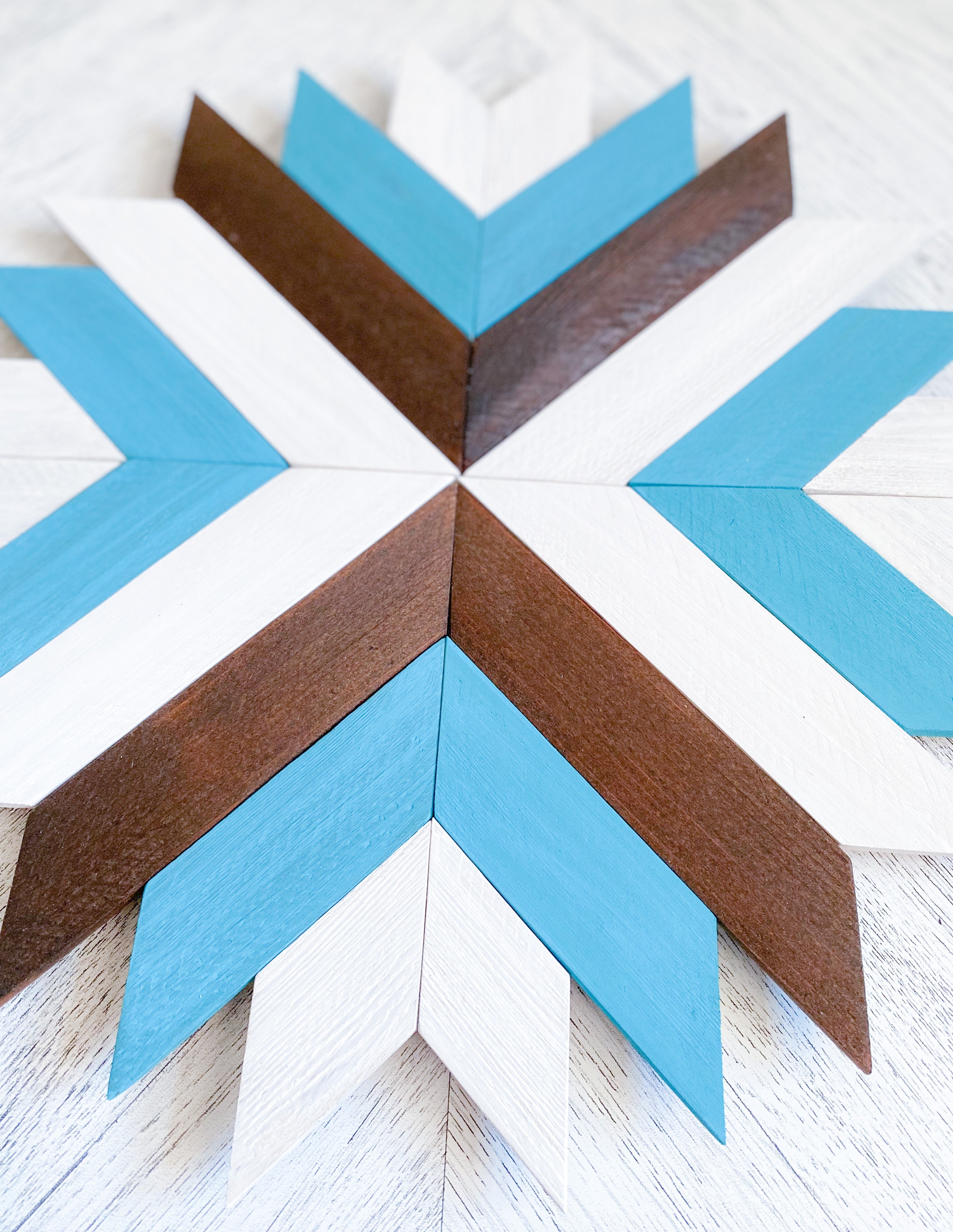 Geometric Wood Mosaic Starburst - Aspen & Co Designs