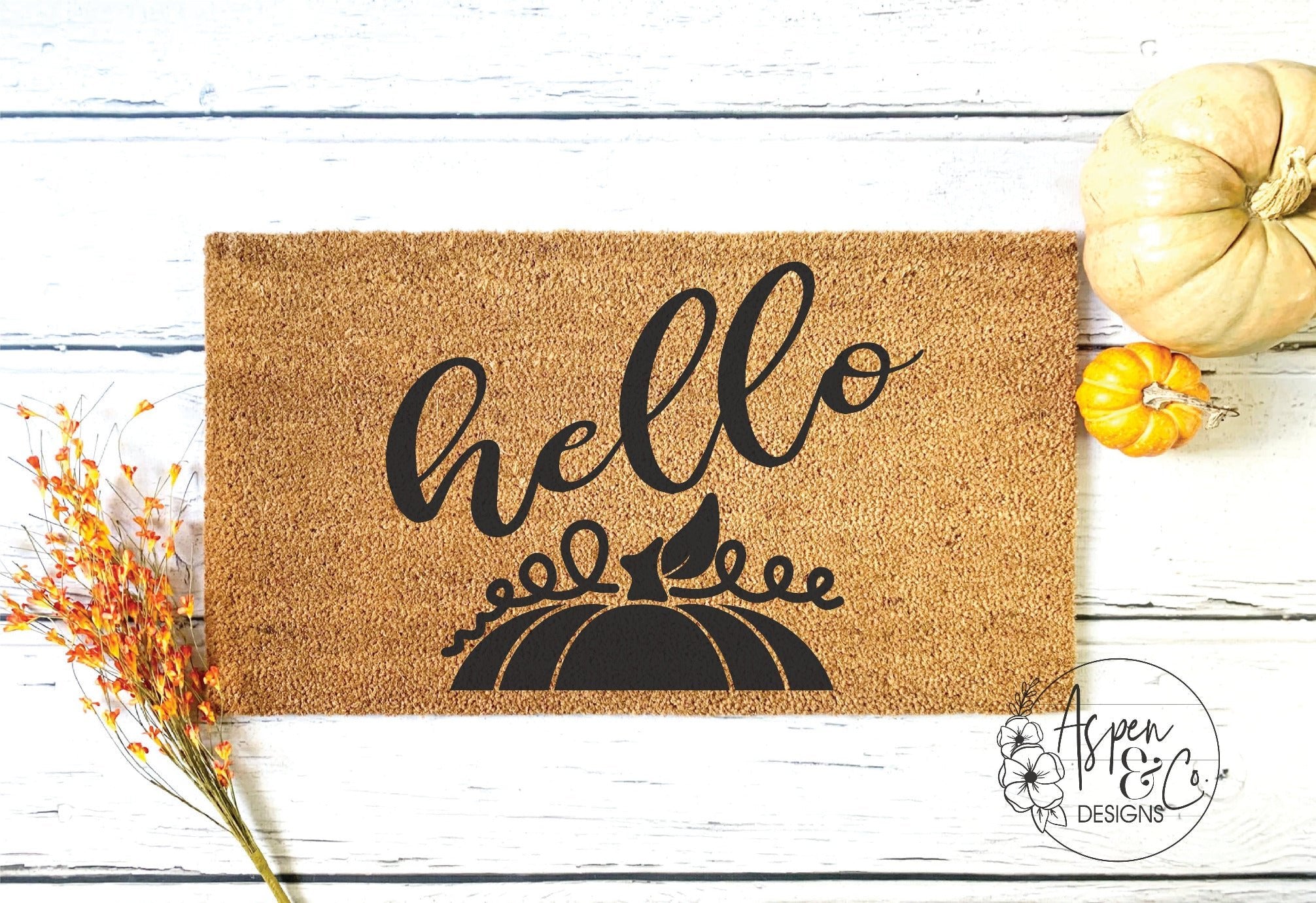 Hello Pumpkin Doormat - Aspen & Co Designs