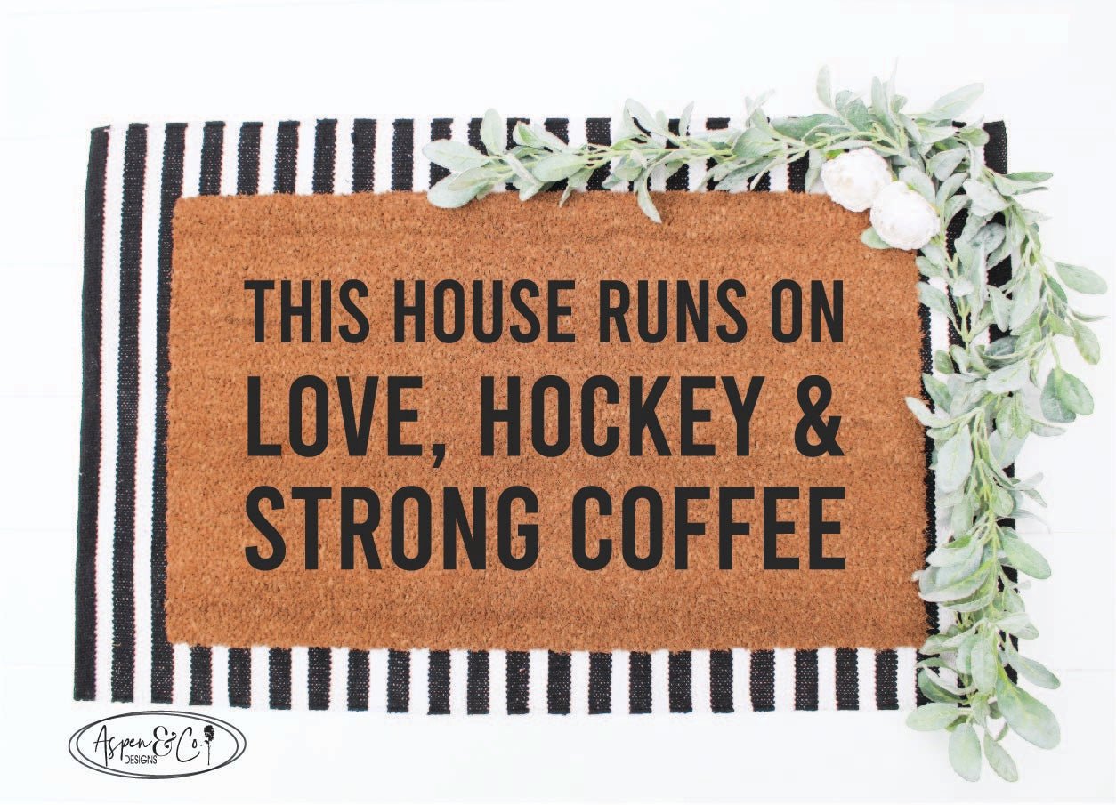 Hockey + Coffee Doormat - Aspen & Co Designs