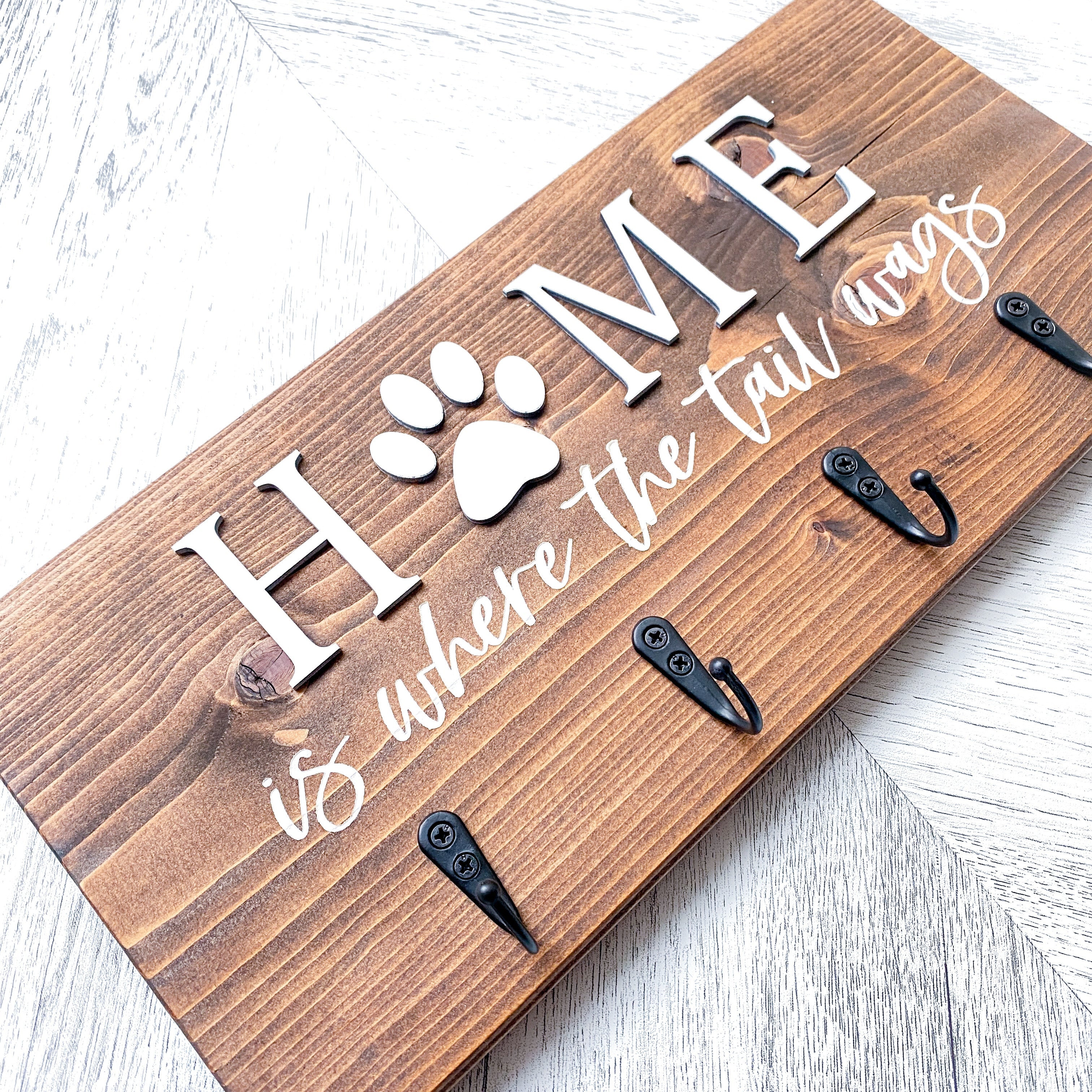 “Home Is Where The Tail Wags” Leash Holder - Aspen & Co Designs