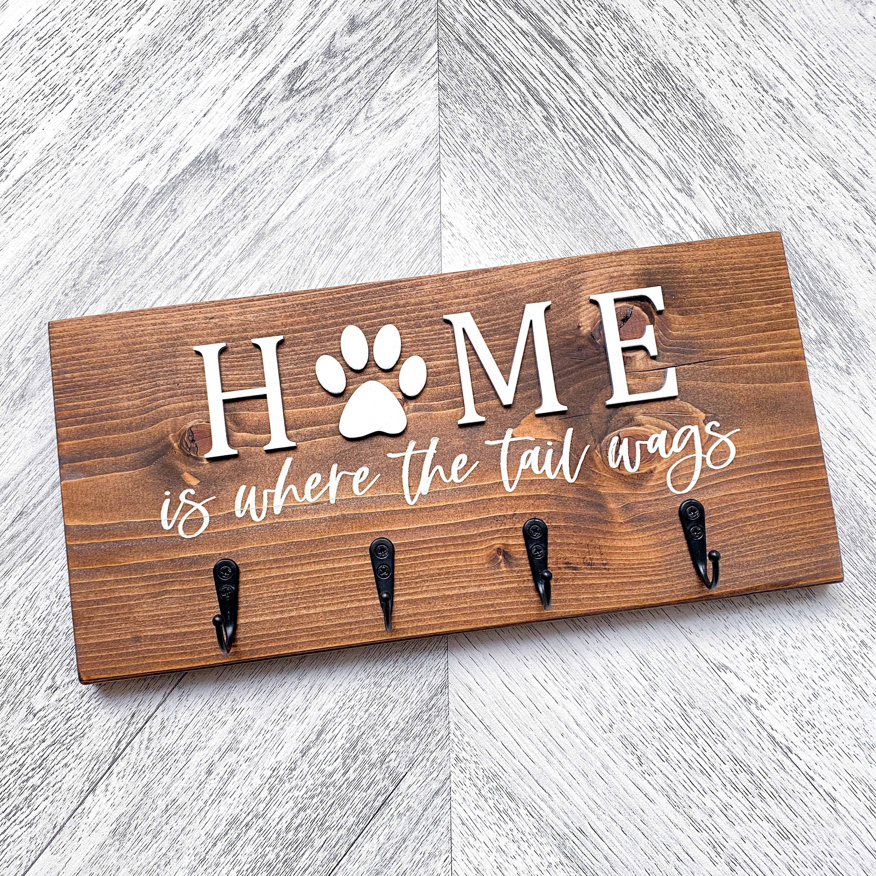 “Home Is Where The Tail Wags” Leash Holder - Aspen & Co Designs