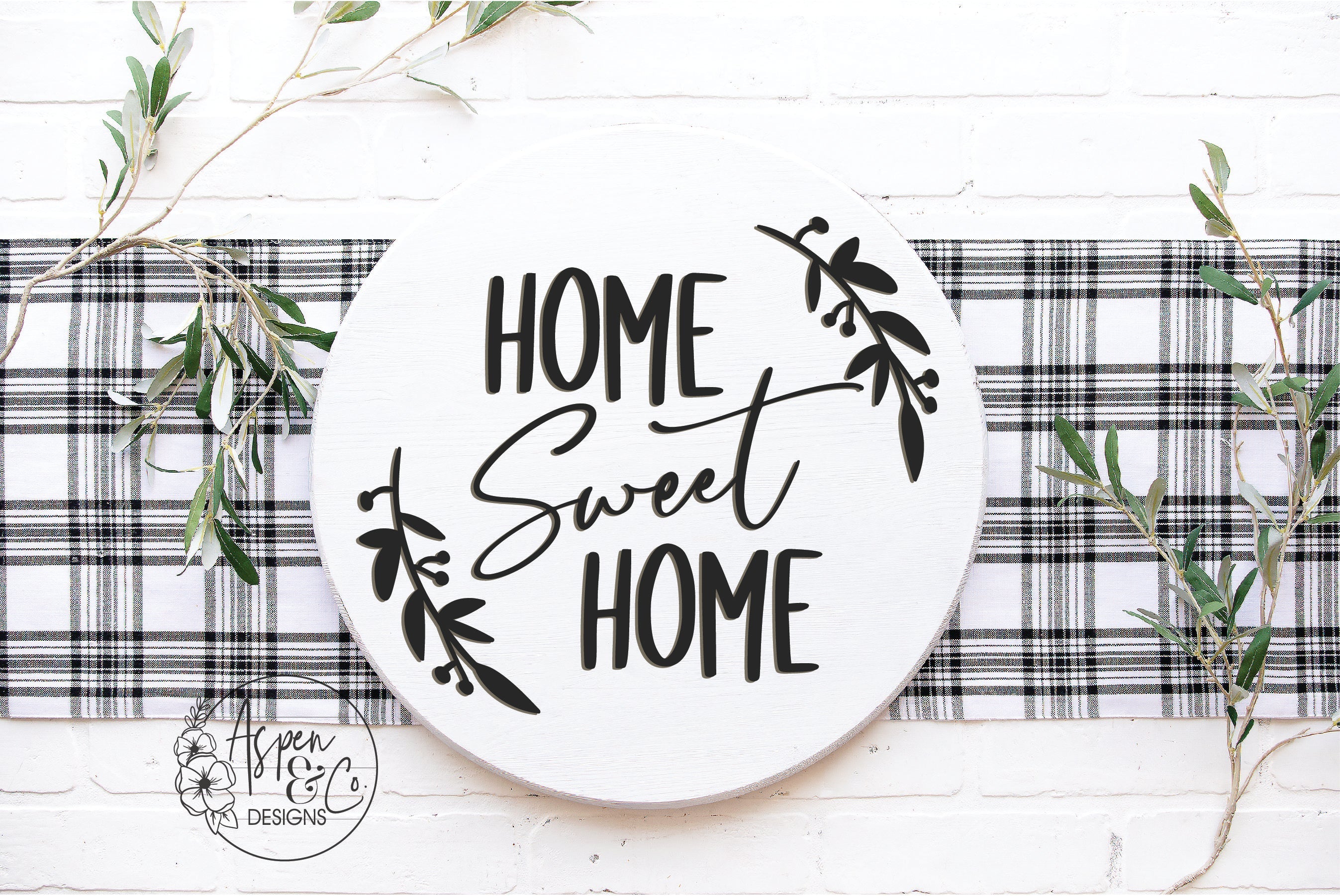 Home sweet home sign round