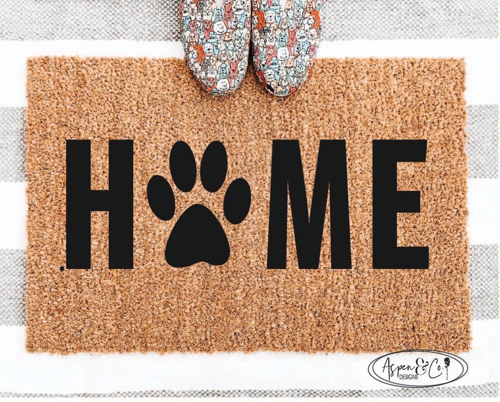 Home With Paw Doormat - Aspen & Co Designs