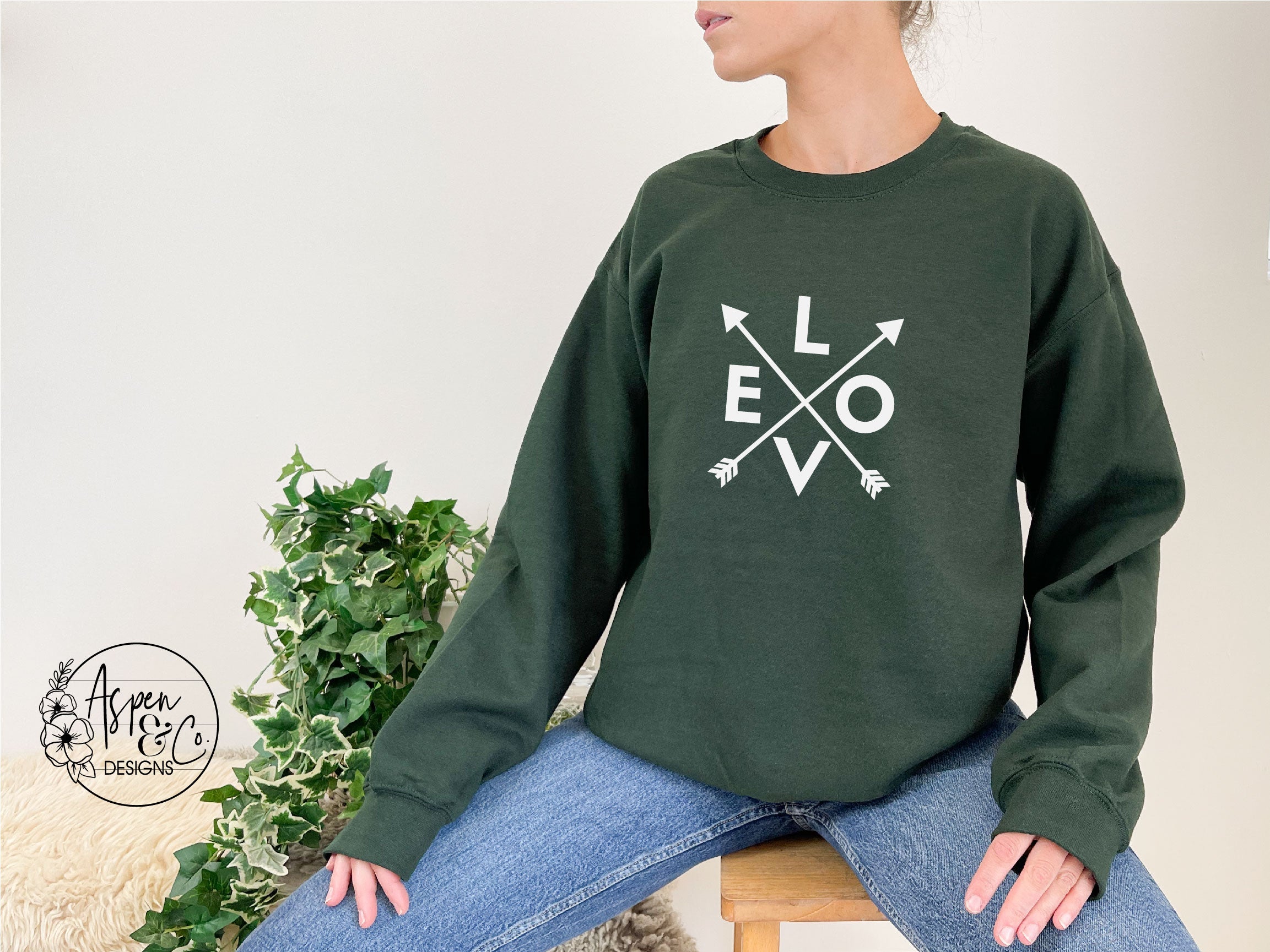 LOVE Crewneck Sweatshirt - Aspen & Co Designs