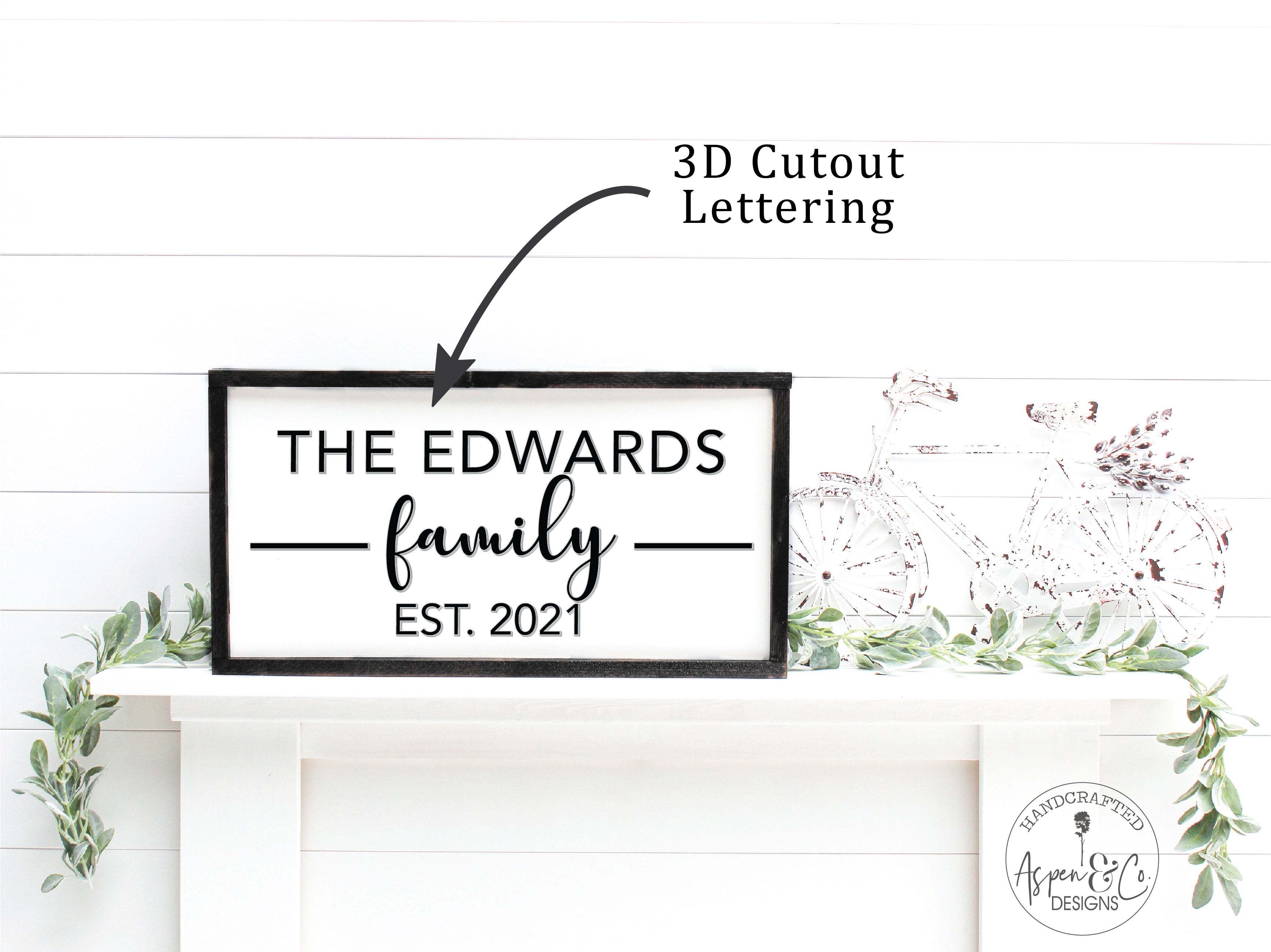 Personalized 3D Family Sign – Aspen & Co Designs