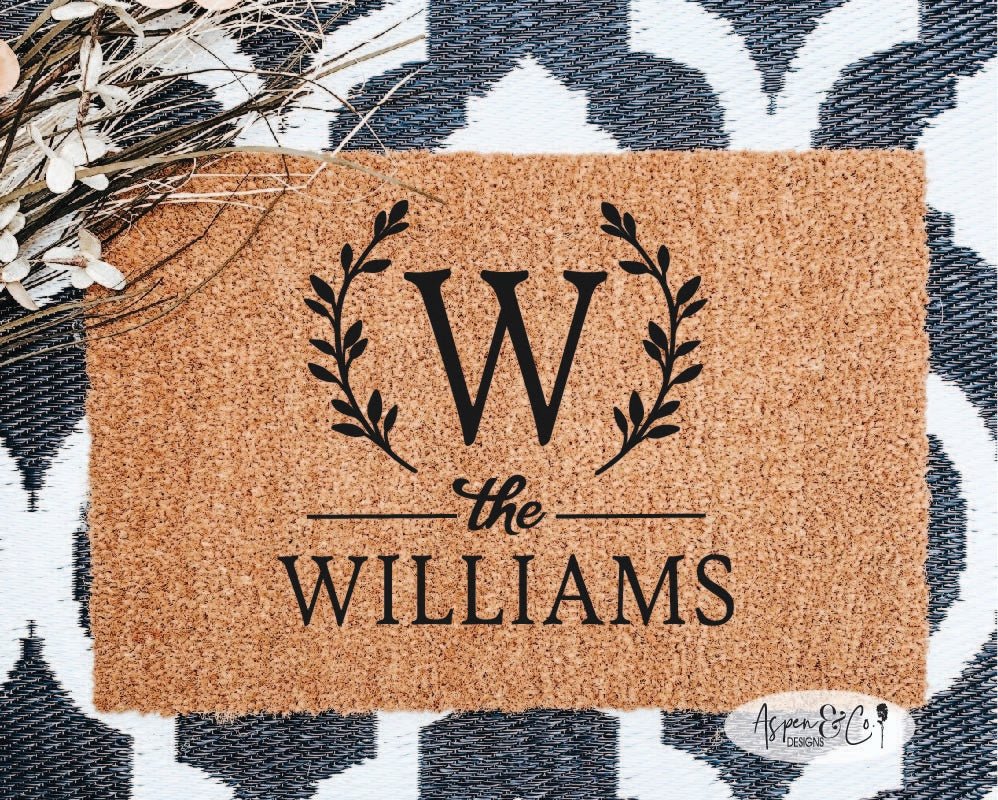 Personalized Family Name + Monogram Doormat