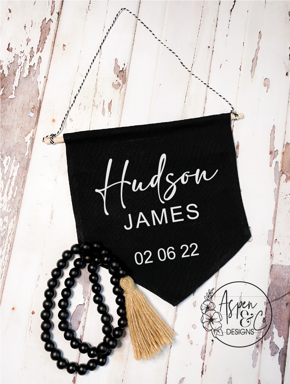 Personalized Hanging Canvas Wall Banner - Aspen & Co Designs