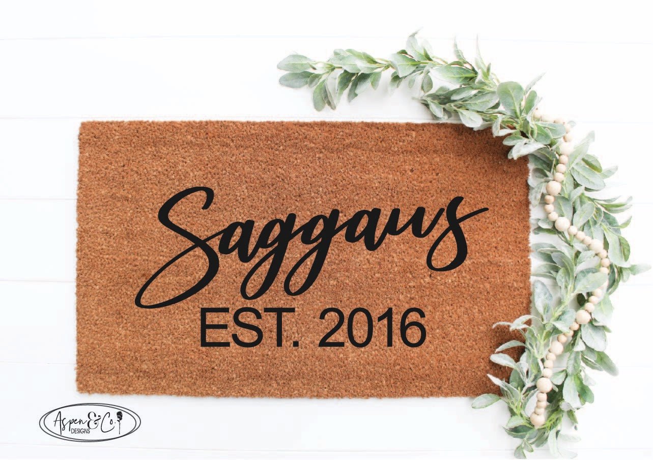 Personalized Name + Date Doormat