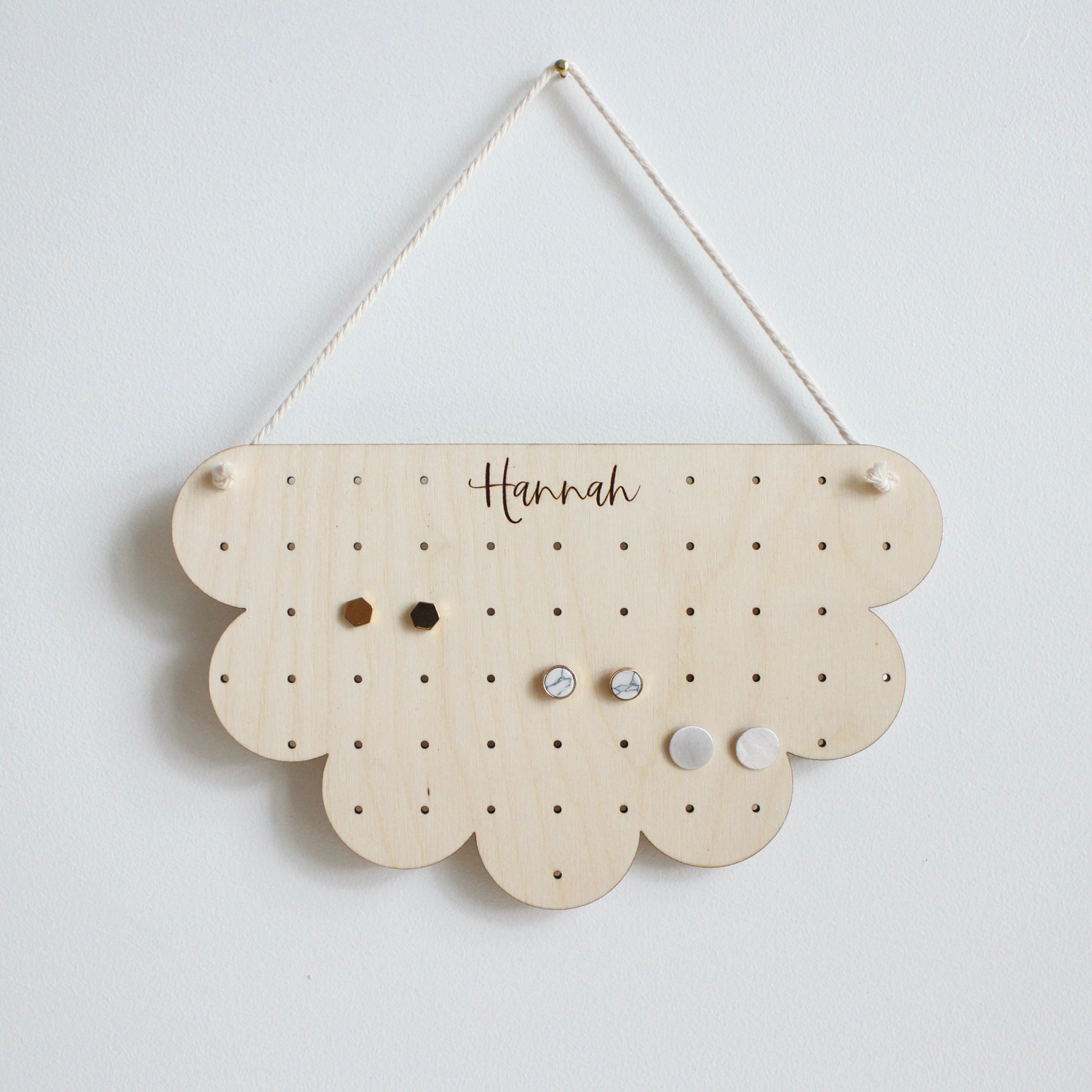 Personalized Scalloped Earring Hanger - Aspen & Co Designs