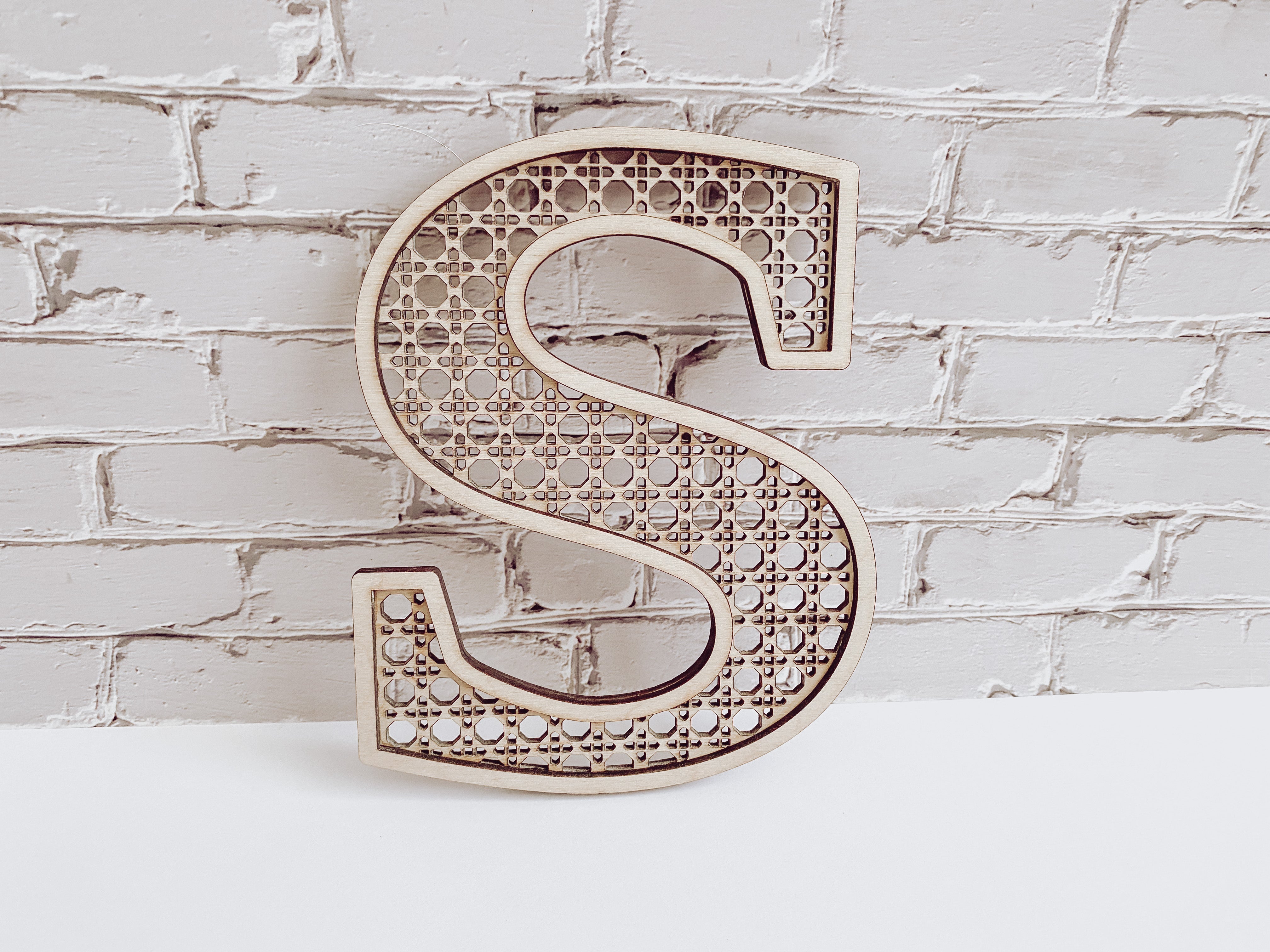 Rattan Cane Wooden Letter Signs - Aspen & Co Designs