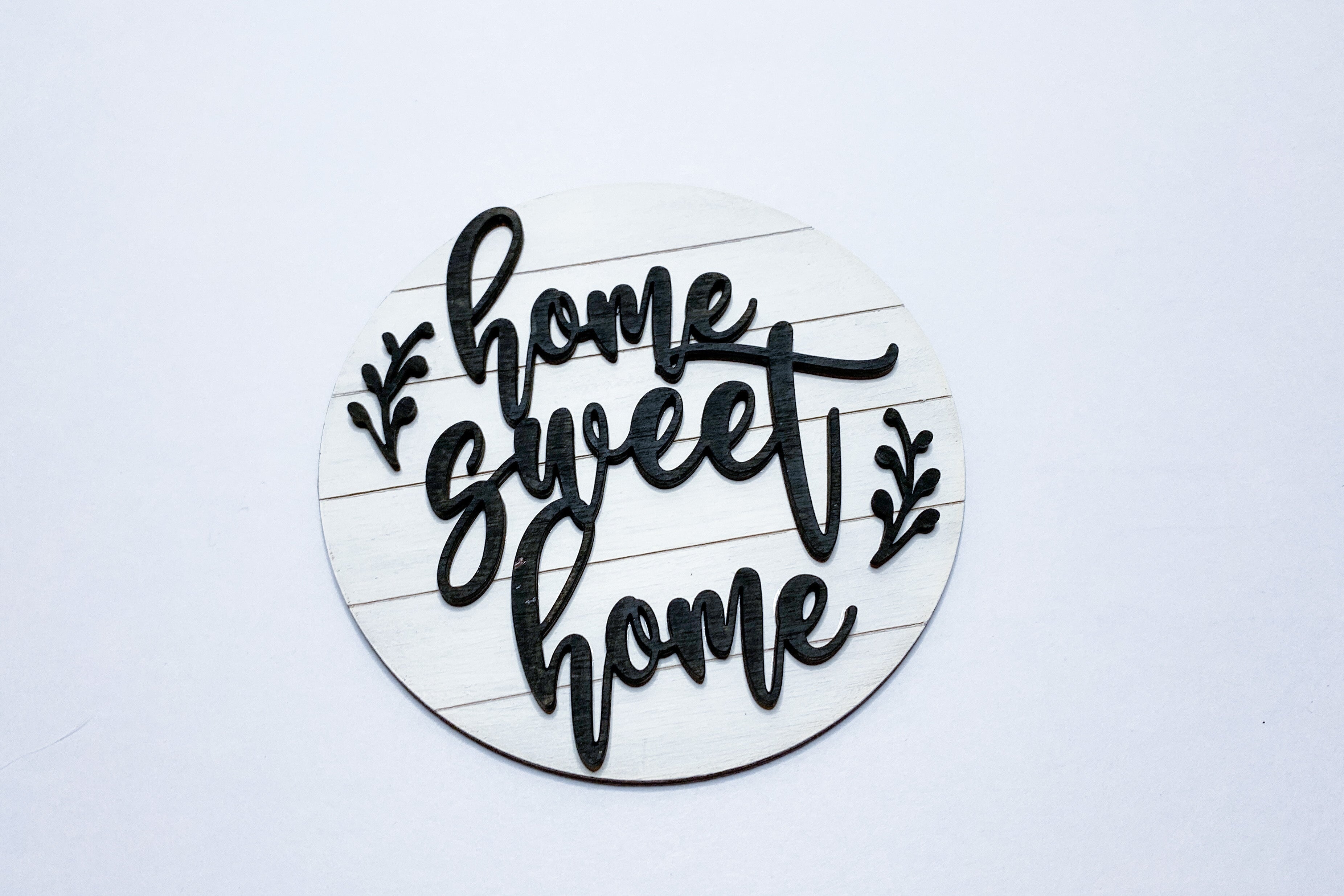 Round Shiplap Home Sweet Home 3D Mini Tier-Tray Sign