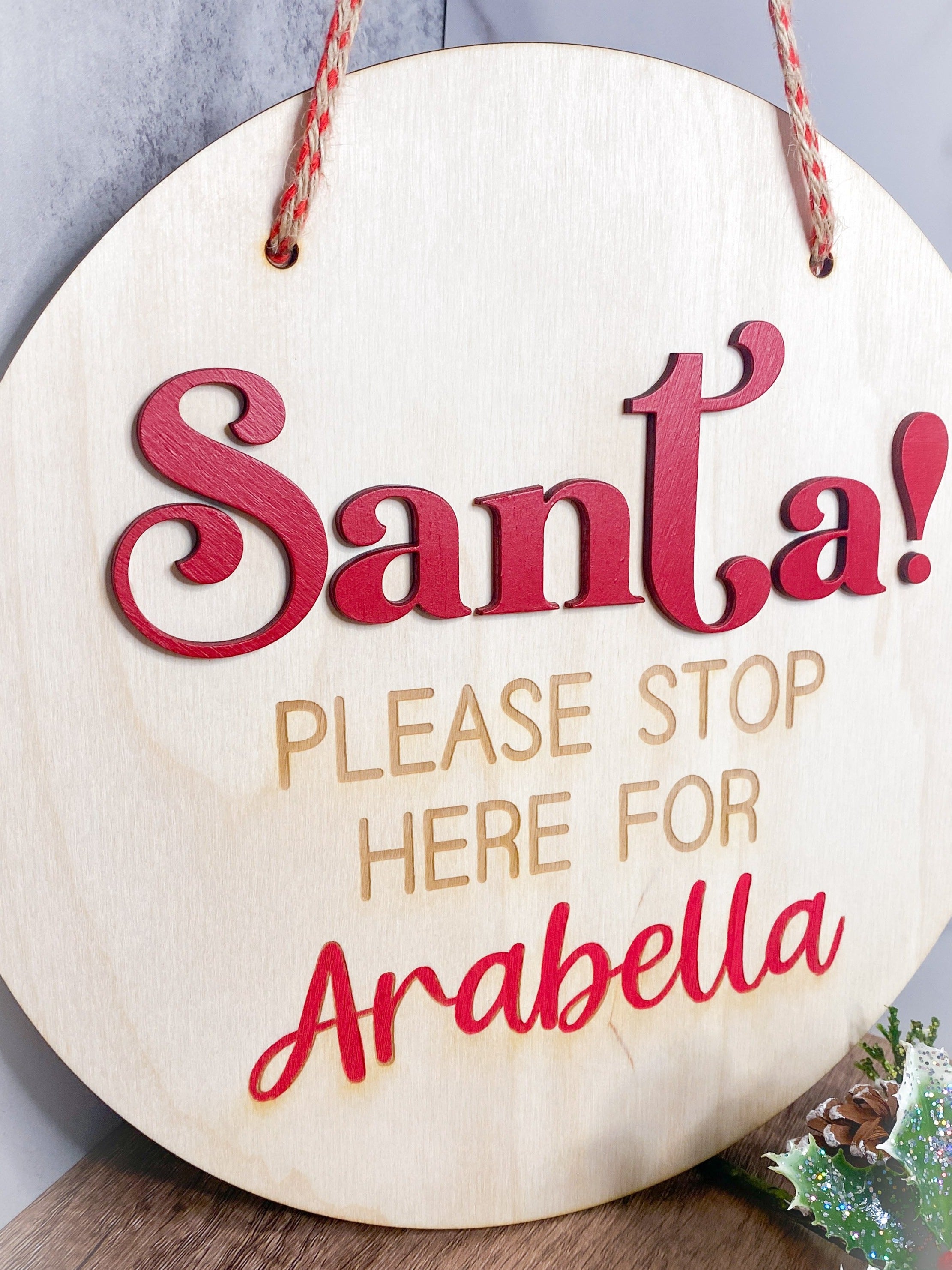 Santa Please Stop Sign - Aspen & Co Designs