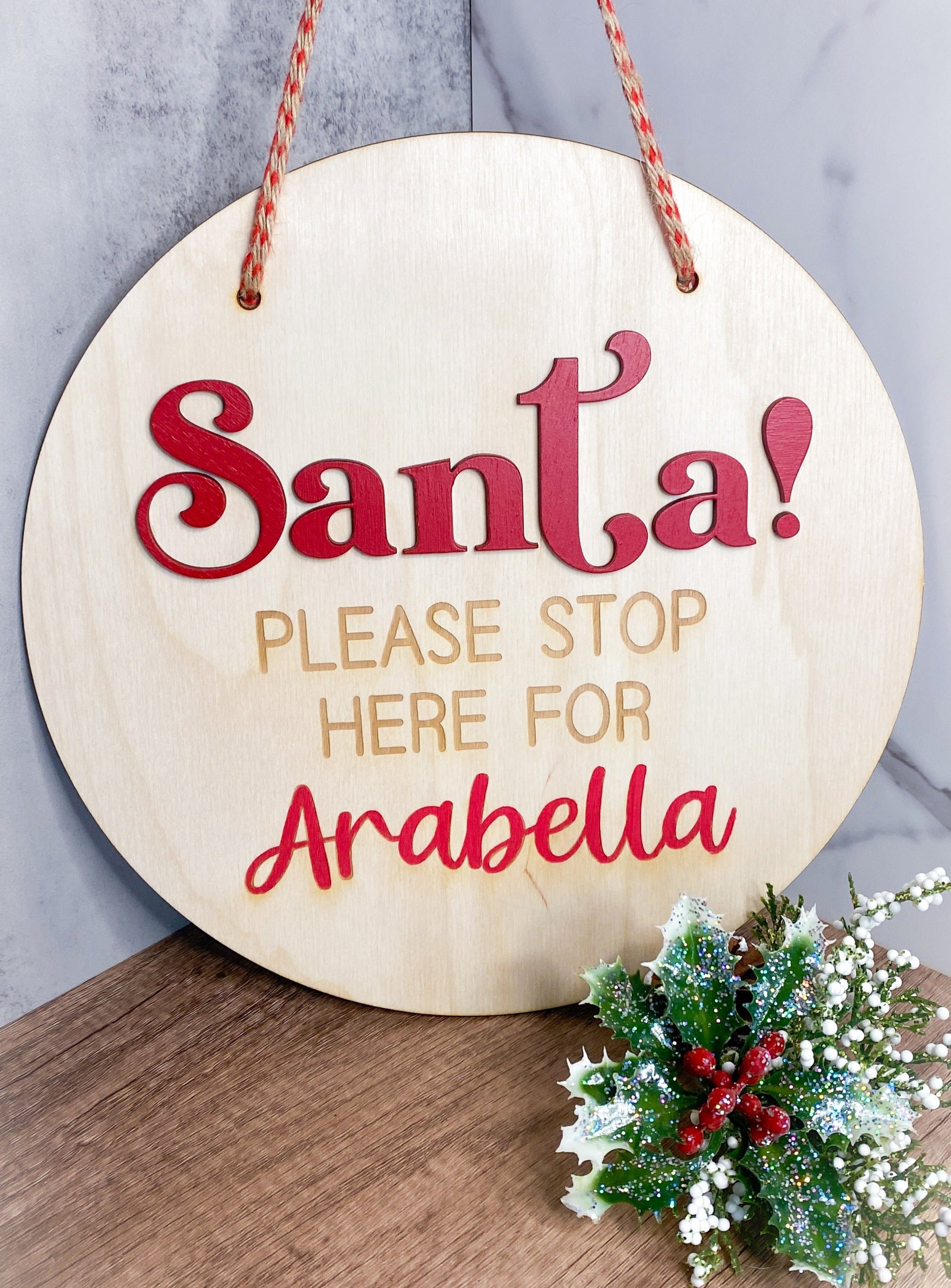 Santa Please Stop Sign - Aspen & Co Designs