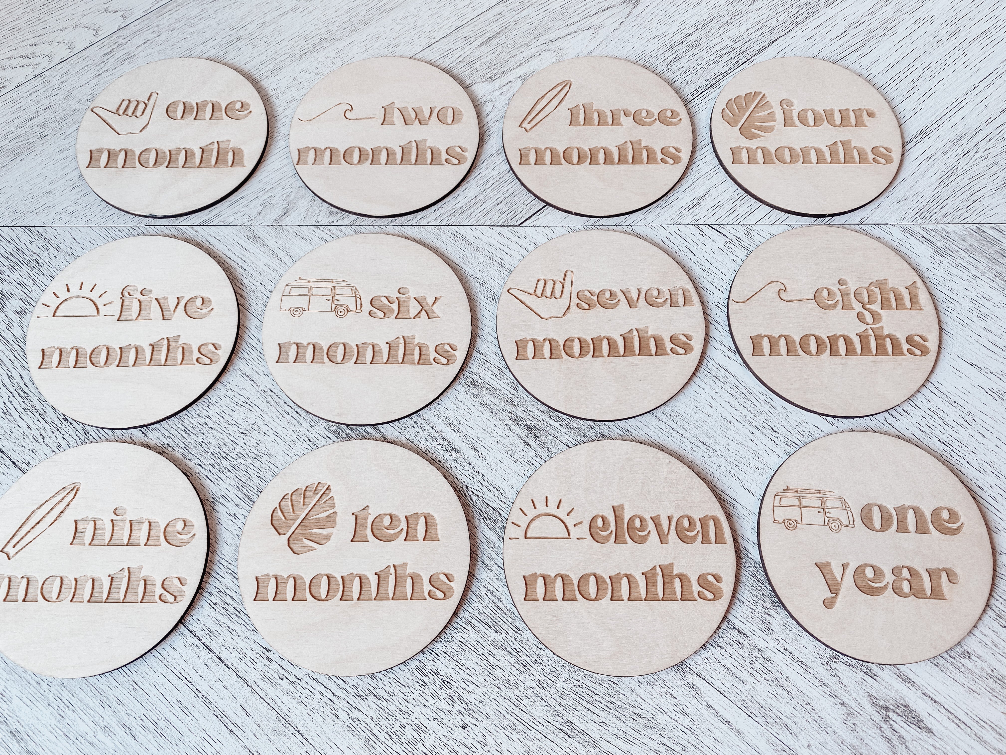 "Surf's Up" Milestone Monthly Markers - Aspen & Co Designs