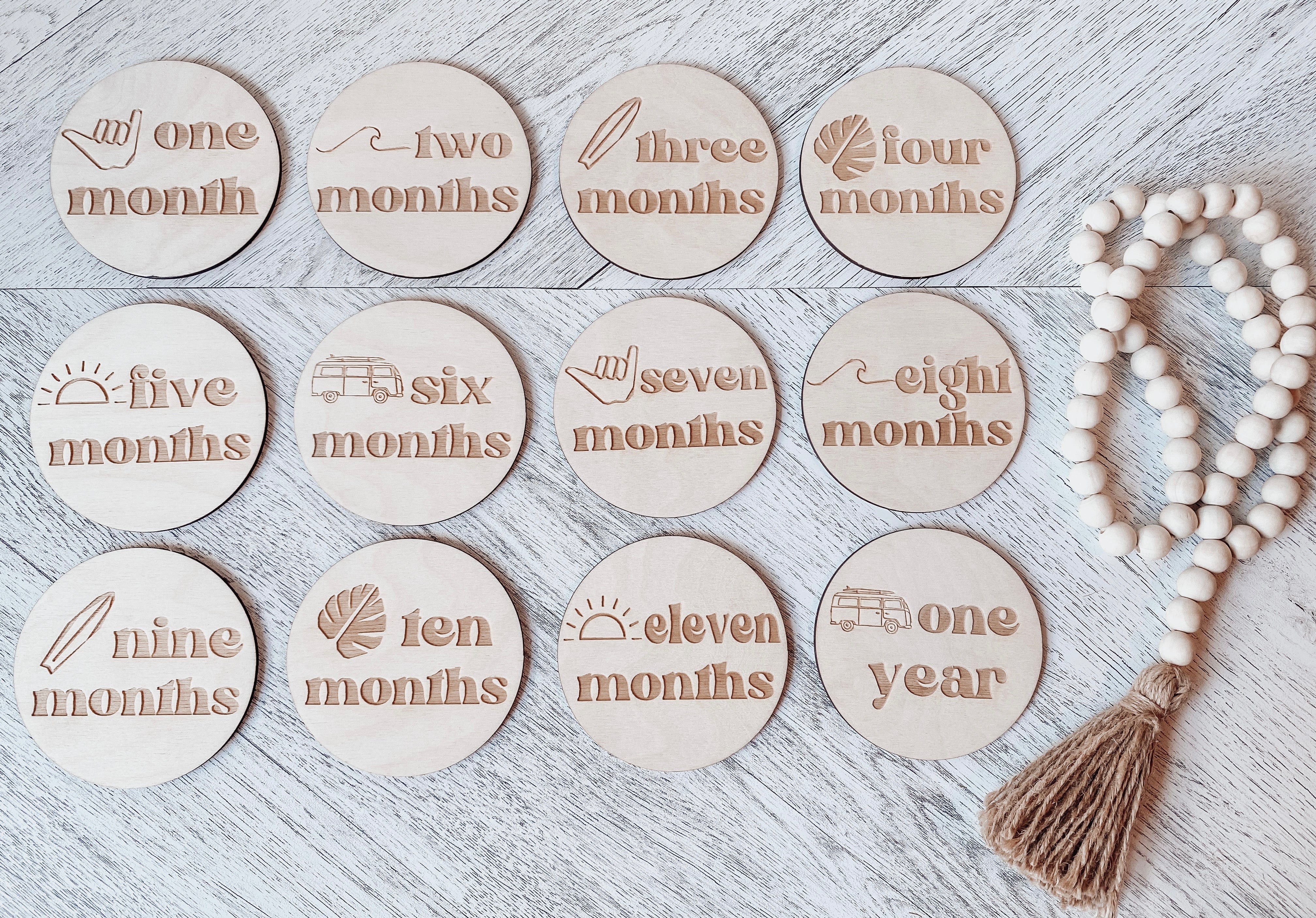 "Surf's Up" Milestone Monthly Markers - Aspen & Co Designs