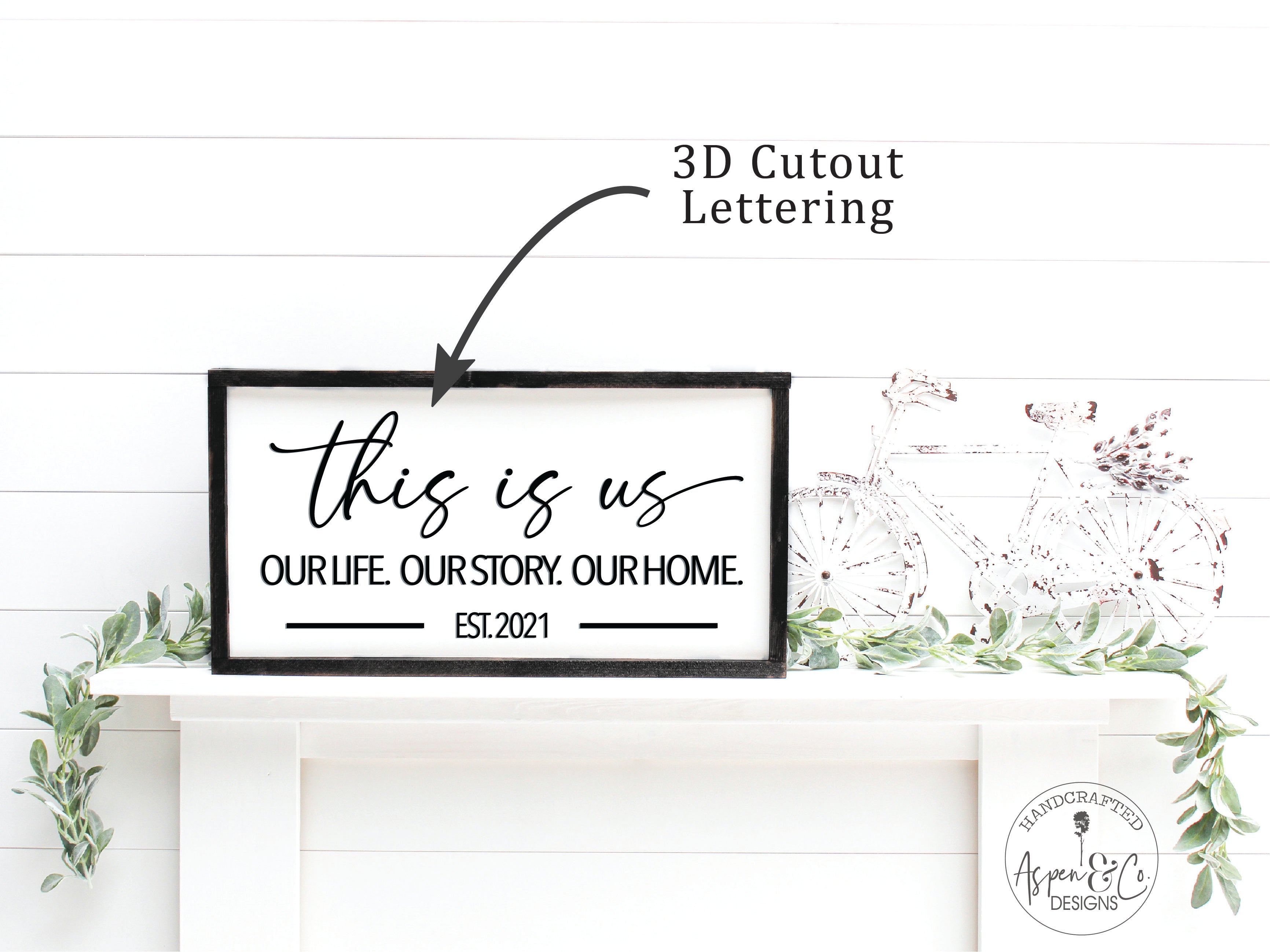 This Is Us -Personalized 3D Family Sign