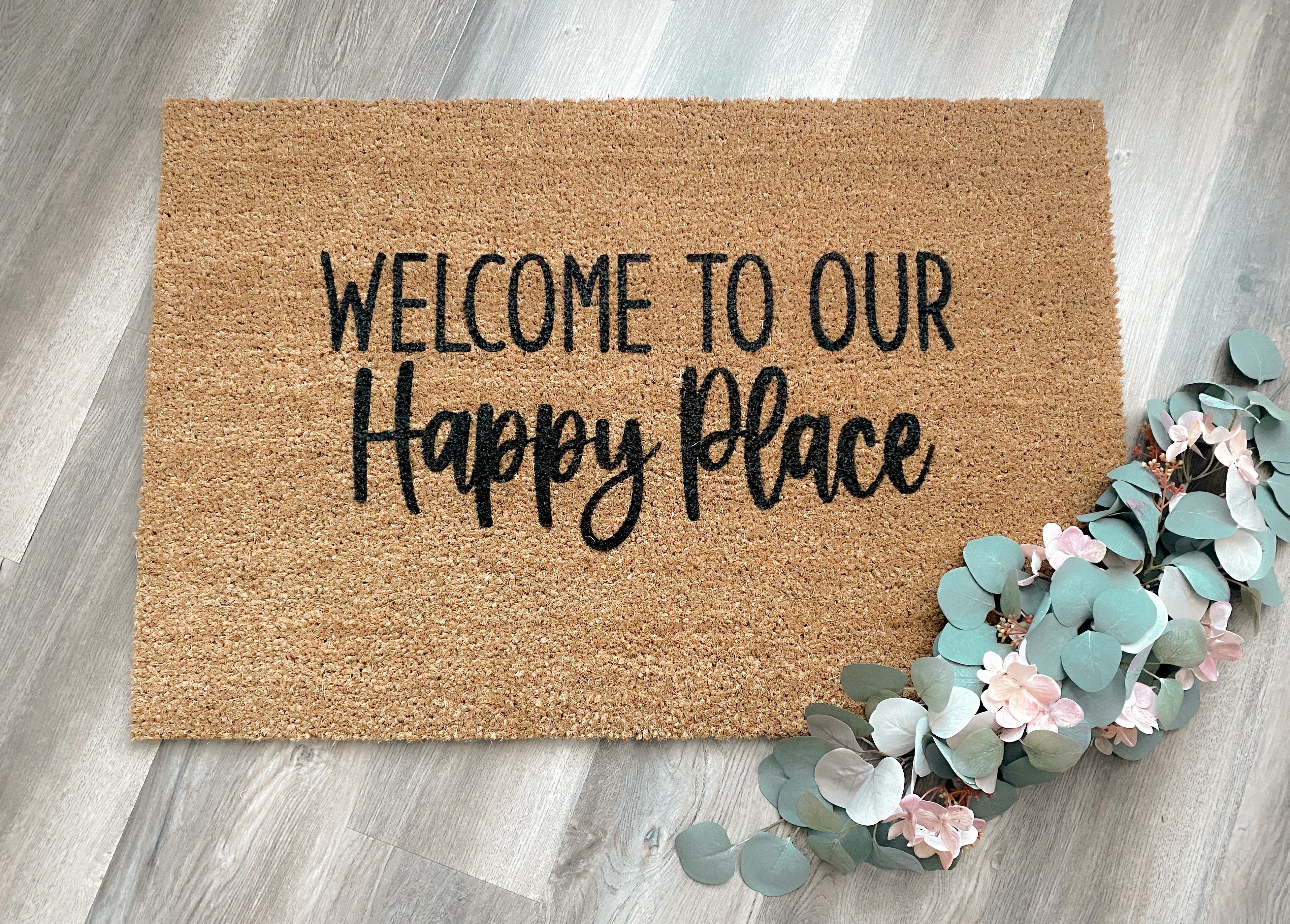 Welcome To Our Happy Place Doormat